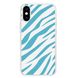 Чохол прозорий Print Animal Blue with MagSafe для iPhone XS MAX Zebra купити