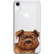 Чохол прозорий Print Dogs для iPhone XR Angry Dog Brown купити