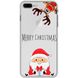 Чехол прозрачный Print NEW YEAR для iPhone 7 Plus | 8 Plus Santa Claus and Deer купить