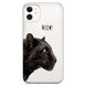 Чохол прозорий Print Meow для iPhone 12 | 12 PRO Pantera Black купити