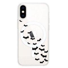 Чохол прозорий Print Halloween with MagSafe для iPhone X | XS Flittermouse купити