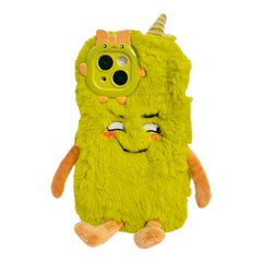 Чехол Cute Monster Plush Case для iPhone 15 Plus Green
