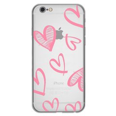 Чохол прозорий Print Love Kiss для iPhone 6 | 6s Heart Pink купити