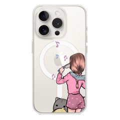 Чехол прозрачный Print Home Girls with MagSafe для iPhone 15 PRO Pink