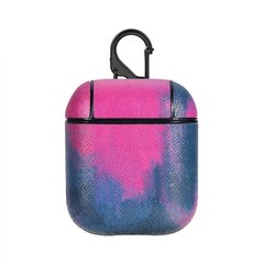Чохол для Airpods 1|2 Leather Watercolor Case Electric Pink/Purple