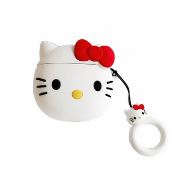 Чохол 3D для AirPods 1 | 2 White-Red Hello Kitty - ash-mobile.com.ua - фото 1