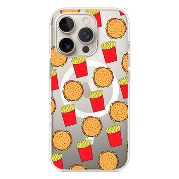 Чохол прозорий Print FOOD with MagSafe для iPhone 17 PRO MAX Burger and French fries