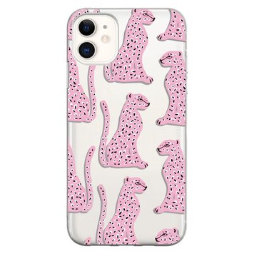 Чехол прозрачный Print Meow для iPhone 12 | 12 PRO Leopard Pink - ash-mobile.com.ua - фото 1