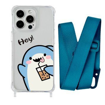 Чохол прозорий з ремінцем Print Shark для iPhone 17 Shark Cocktail/Forest Green