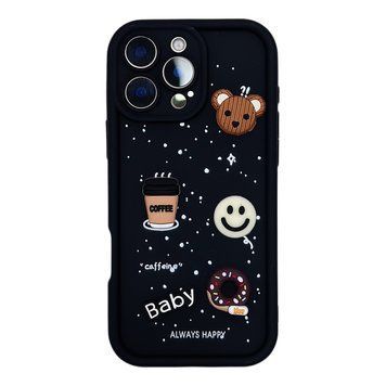 Чехол Pretty Things Case для iPhone 14 PRO MAX Black Smile/Donut - ash-mobile.com.ua - фото 1