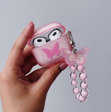 Чехол Crystal Butterfly для AirPods 1 | 2 Pink - ash-mobile.com.ua - фото 2