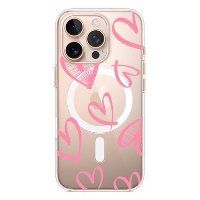 Чохол прозорий Print Love Kiss with MagSafe для iPhone 17 PRO Heart Pink