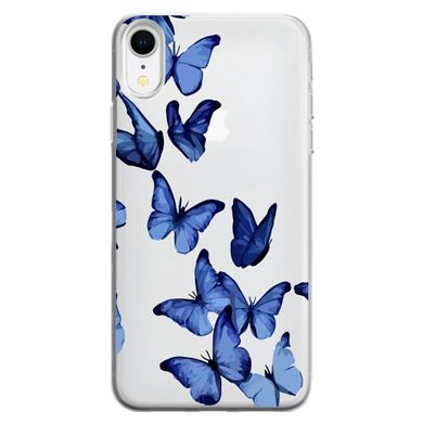 Чохол прозорий Print Butterfly для iPhone XR Blue купити