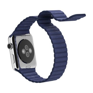 Шкіряний Ремінець Leather Loop Band для Apple Watch 42/44/45 mm Midnight blue купити