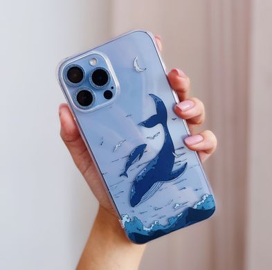Чехол прозрачный Print Animal Blue для iPhone 16e | 17e Whale - ash-mobile.com.ua - фото 2