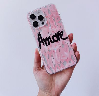 Чохол прозорий Print Amore with MagSafe для iPhone 11 PRO MAX Pink купити