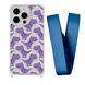 Чохол прозорий з ремінцем Print Dinosaur для iPhone 16 PRO MAX Dinosaur/Blue Cobalt