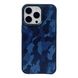 Чехол из натуральной кожи для iPhone 14 Plus Camouflage Blue