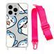 Чохол прозорий з ремінцем Print Shark для iPhone 17 Air Shark More/Hot Pink