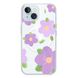 Чохол прозорий Print Flower Color with MagSafe для iPhone 14 Plus Purple