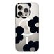 Чехол прозрачный Print Flower Color with MagSafe для iPhone 16 PRO Black - ash-mobile.com.ua - фото 1