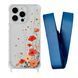 Чехол прозрачный с ремешком Print Flower для iPhone X | XS Autumn Blossom/Blue Cobalt