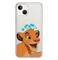 Чехол прозрачный Print Lion King для iPhone 14 Plus Simba Love Blue