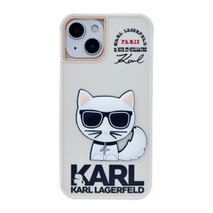 Чехол Karl Lagerfeld Paris Silicone Case для iPhone 13 Cat Biege