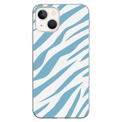 Чохол прозорий Print Animal Blue для iPhone 15 Plus Zebra