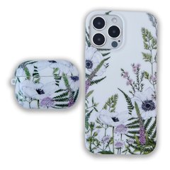 Комплект Beautiful Flowers для iPhone 11 PRO + Чохол для AirPods PRO Лаванда