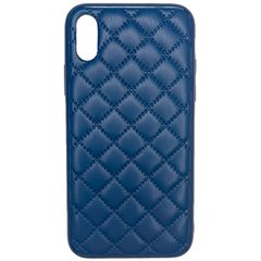 Чохол Leather Case QUILTED для iPhone X | XS Midnight Blue купити