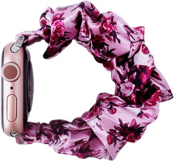 Ремінець Scrunchie для Apple Watch 42mm | 44mm | 45mm | 46mm | 49mm Flower Pink - ash-mobile.com.ua - фото 1