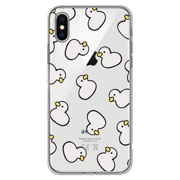 Чехол прозрачный Print Duck для iPhone X | XS White - ash-mobile.com.ua - фото 1