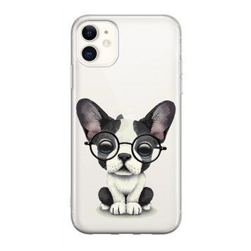 Чохол прозорий Print Dogs для iPhone 11 Glasses Bulldog Black - ash-mobile.com.ua - фото 1