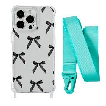 Чохол прозорий з ремінцем Print Mood swings для iPhone X | XS Bow Black/Spearmint - ash-mobile.com.ua - фото 1