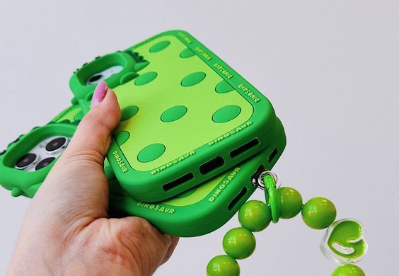 Чохол Silicone Dinosaur Case для iPhone 15 Green - ash-mobile.com.ua - фото 4