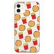 Чехол прозрачный Print FOOD для iPhone 12 MINI Burger and French fries купить