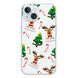 Чехол прозрачный Print NEW YEAR with MagSafe для iPhone 15 Plus Deer heads