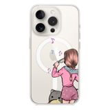 Чохол прозорий Print Home Girls with MagSafe для iPhone 15 PRO MAX Pink - 1