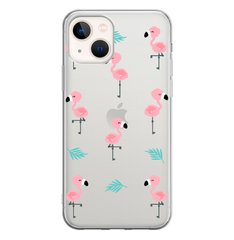Чехол прозрачный Print SUMMER для iPhone 15 Flamingo