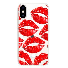 Чехол прозрачный Print Love Kiss with MagSafe для iPhone XS MAX Lips купить