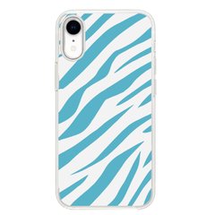 Чохол прозорий Print Animal Blue with MagSafe для iPhone XR Zebra купити
