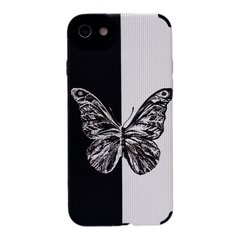 Чохол Ribbed Case для iPhone 7 | 8 | SE 2 | SE 3 Big Butterfly Black/White купити