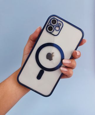 Чехол Glossy Case with Magsafe для iPhone 11 Navy Blue - ash-mobile.com.ua - фото 3