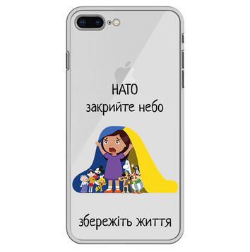 Чохол прозорий Print NO WAR для iPhone 7 Plus | 8 Plus Діти - ash-mobile.com.ua - фото 1