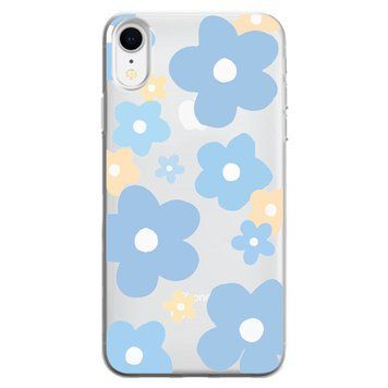Чохол прозорий Print Flower Color для iPhone XR Blue - ash-mobile.com.ua - фото 1