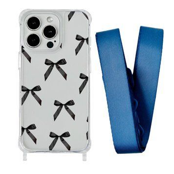 Чохол прозорий з ремінцем Print Mood swings для iPhone X | XS Bow Black/Blue Cobalt - ash-mobile.com.ua - фото 1