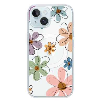 Чохол прозорий Print Flower with MagSafe для iPhone 15 Plus Spring Breeze - ash-mobile.com.ua - фото 1