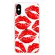 Чехол прозрачный Print Love Kiss with MagSafe для iPhone XS MAX Lips купить