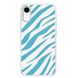 Чехол прозрачный Print Animal Blue with MagSafe для iPhone XR Zebra купить